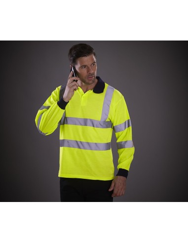 YOK-HVJ310-Hi-Vis Long Sleeve Polo